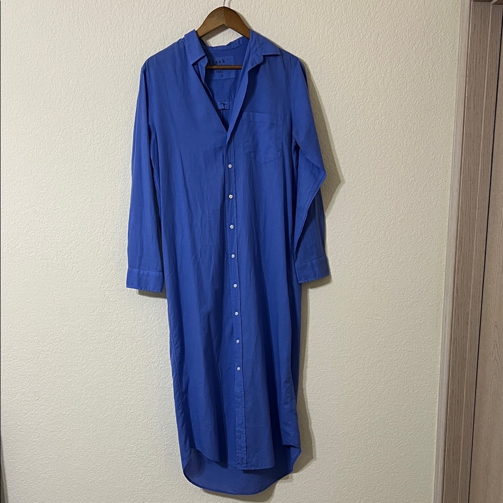 Frank & Eileen Rory Maxi Shirt Dress Periwinkle Button Front Coastal Women’s S - Picture 2 of 7